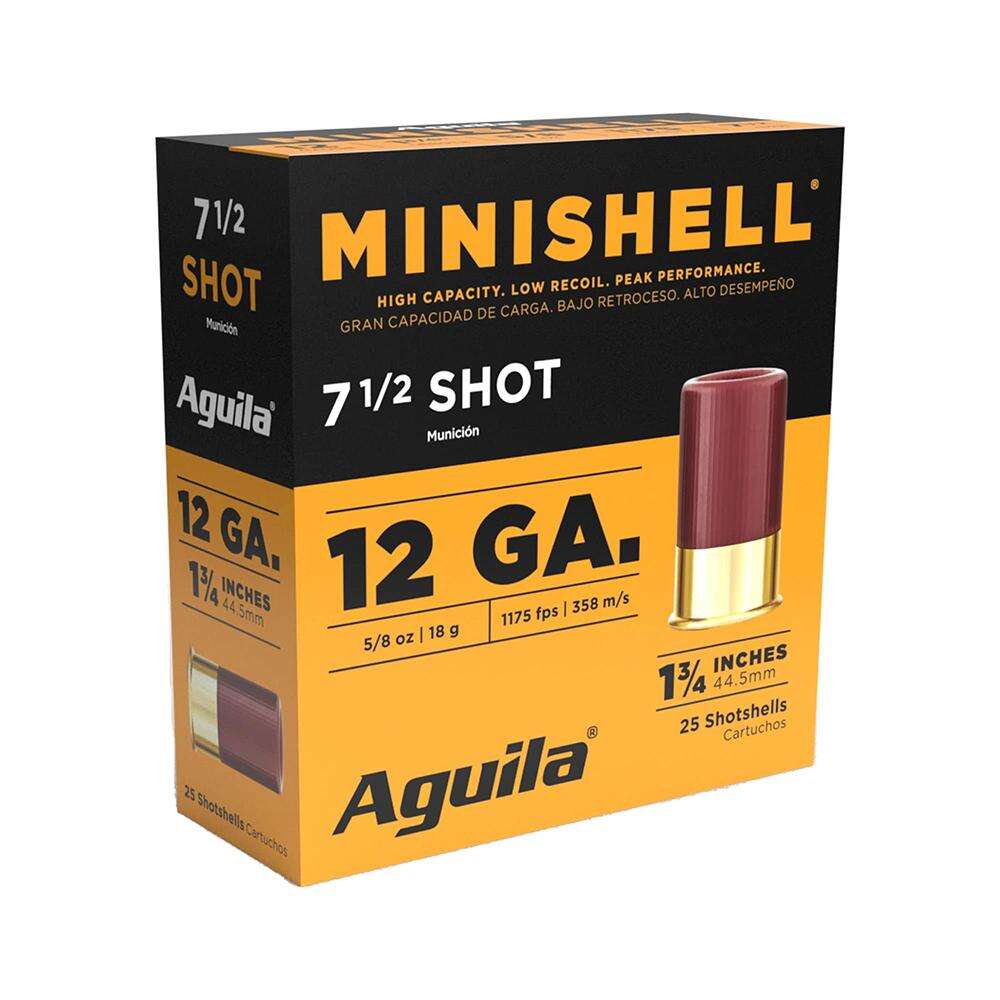 Ammunition Aguila Ammunition Minishell 12Gauge AGUILA MINISHELL 12GA #7.5 25/250 • Model: Minishell